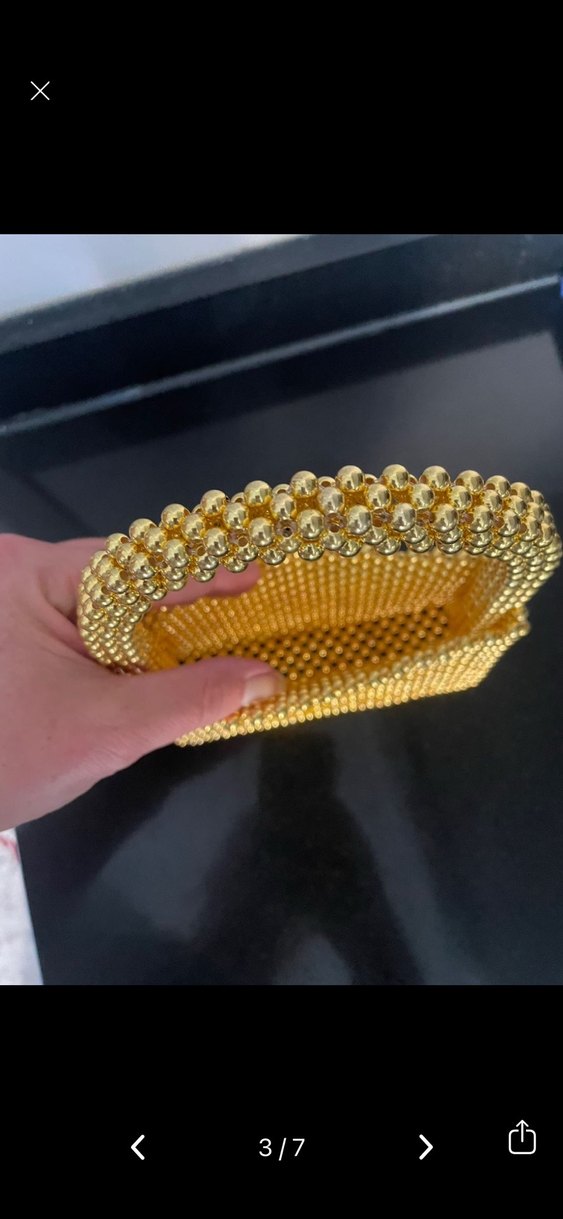 Altın Renk Boncuklu Kadın Çanta - Görsel 5