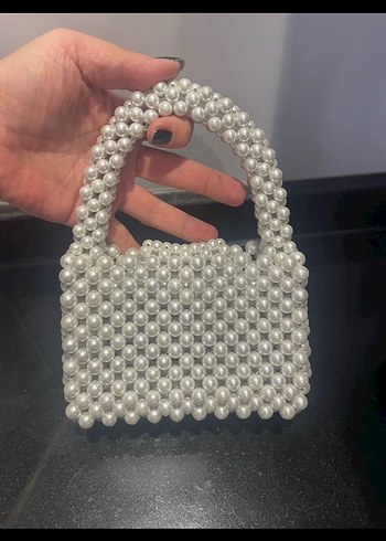 Boncuk İşlemeli Beyaz Kadın Çanta - Görsel 3