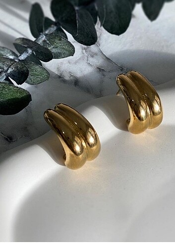 Çelik gold trend küpe 2