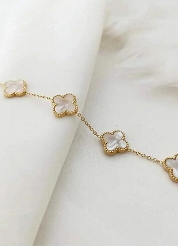 Accessorize Çelik sedef taş yonca bileklik 