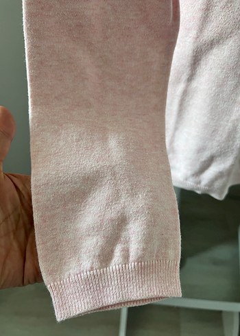 Tommy Hilfiger Pembe V Yaka Kadın Pamuk Kazak