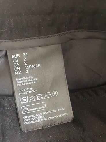34 Beden H&M Siyah mini etek