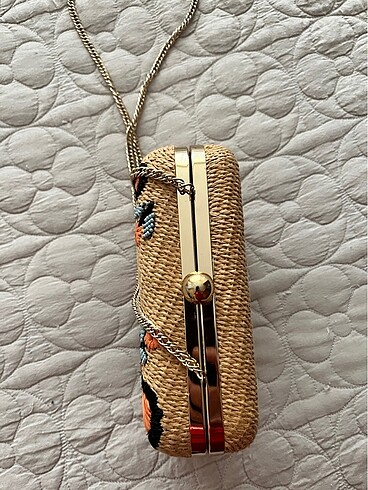 Beden Zara Hasır İşlemeli Clutch
