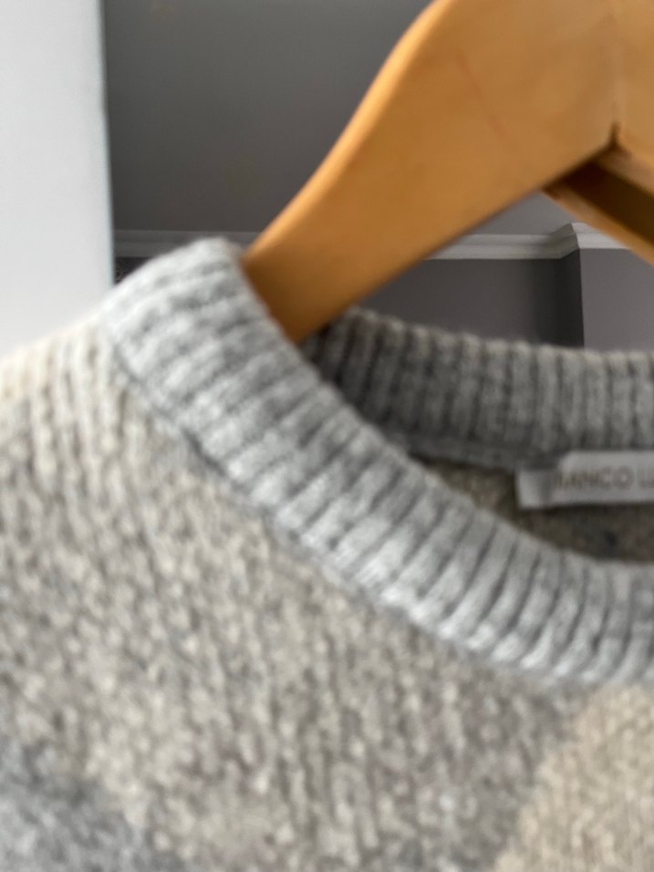 Gri Ekoseli Kadın Kazak - Görsel 3