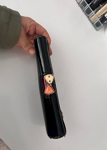 Siyah Deri Tokalı Kadın Portföy Çanta - Görsel 7