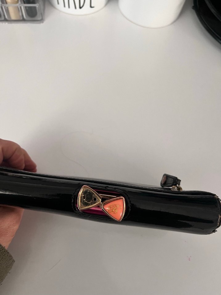 Siyah Deri Tokalı Kadın Portföy Çanta - Görsel 2