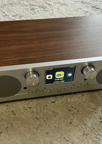 Kahverengi Ahşap Müzik Sistemi internet fm Dab radyo Bluetooth - Görsel 5