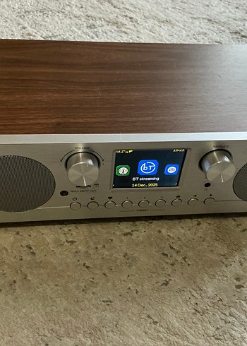 Kahverengi Ahşap Müzik Sistemi internet fm Dab radyo Bluetooth - Görsel 2