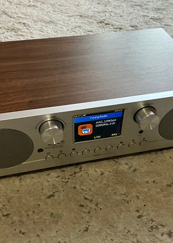 Kahverengi Ahşap Müzik Sistemi internet fm Dab radyo Bluetooth - Görsel 4