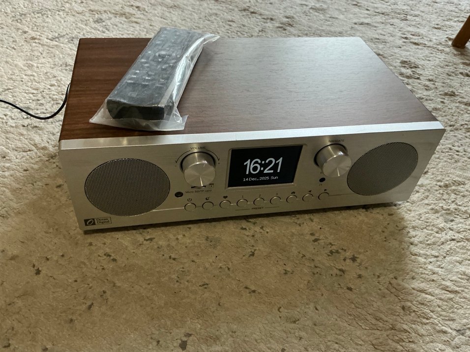 Kahverengi Ahşap Müzik Sistemi internet fm Dab radyo Bluetooth - Görsel 3