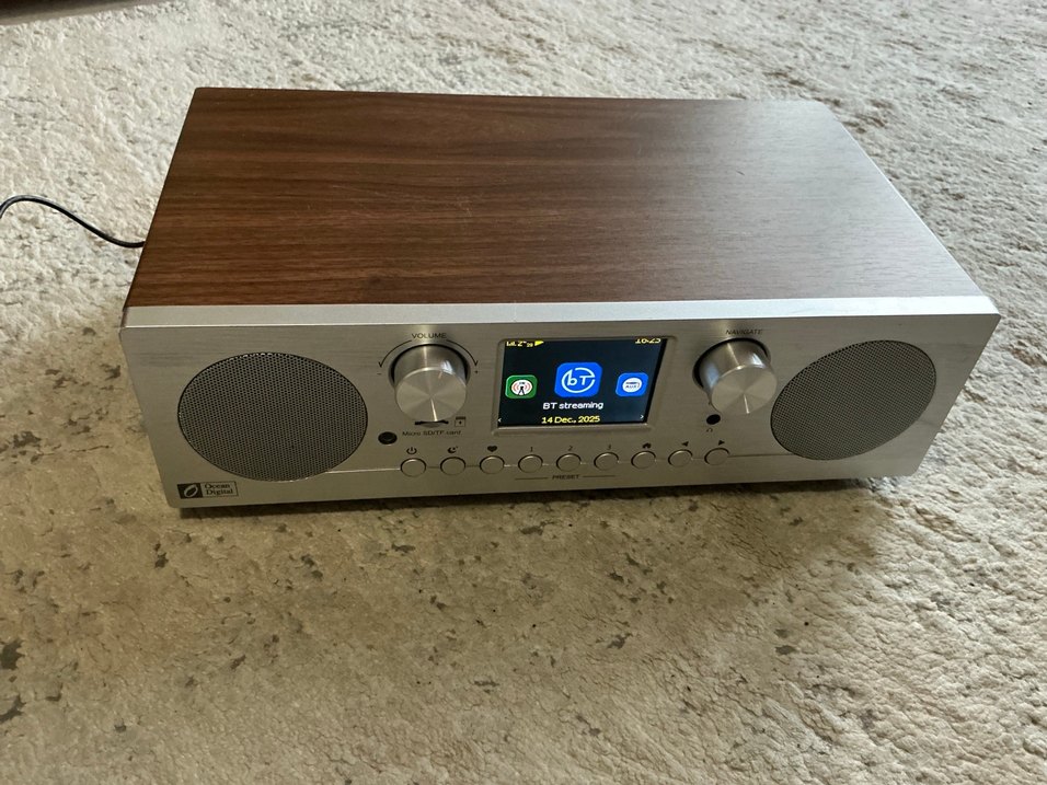 Kahverengi Ahşap Müzik Sistemi internet fm Dab radyo Bluetooth - Görsel 2