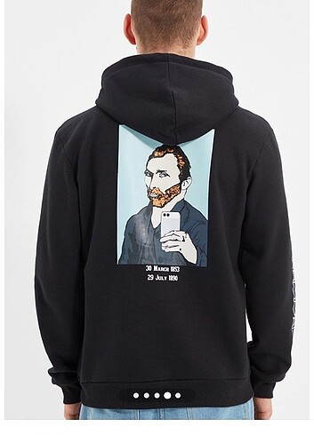 l Beden siyah Renk Lisanslı Van Gogh sweatshirt 