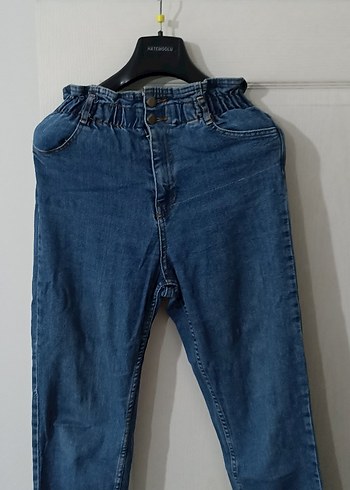 Kadın Mavi Bol Kesim Denim Pantolon - Görsel 2