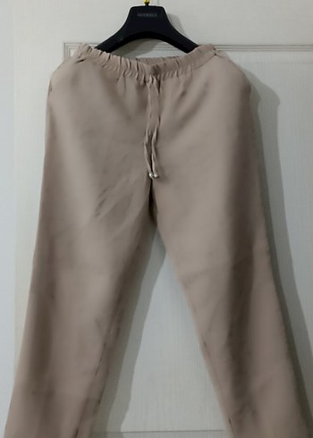 Bej Rahat Kesim Kadın Kumaş Pantolon - Görsel 2