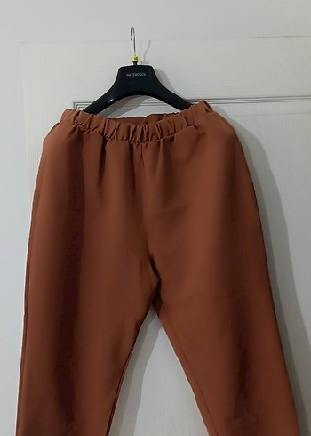 Kadın Kahverengi Rahat Kesim Kumaş Pantolon - Görsel 2