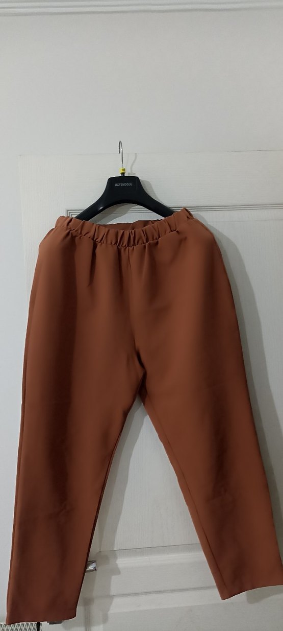 Kadın Kahverengi Rahat Kesim Kumaş Pantolon - Görsel 2