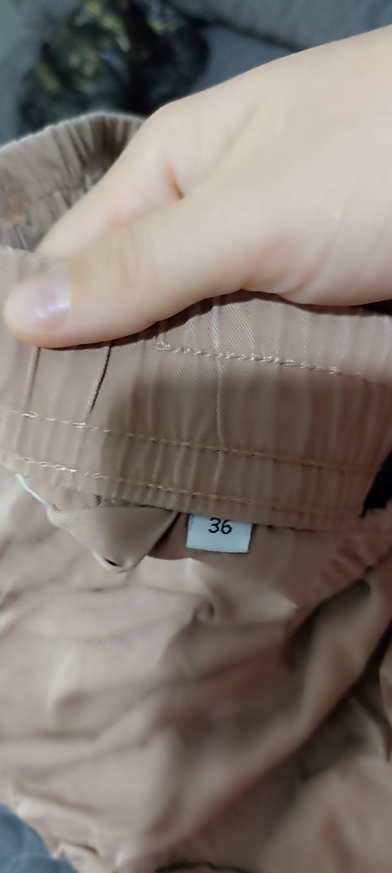 Bej Midi Rahat Kesim Kadın Keten Pantolon - Görsel 3