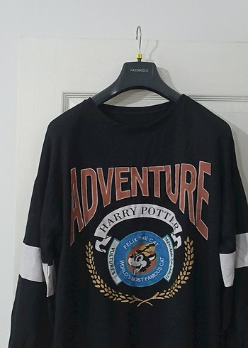 Siyah Baskılı Kadın Sweatshirt - Görsel 2