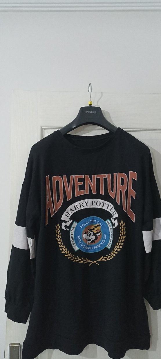 Siyah Baskılı Kadın Sweatshirt - Görsel 2