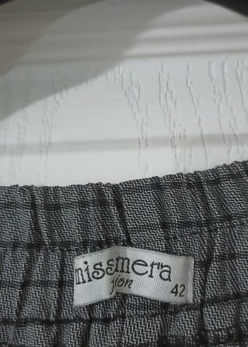 Gri Piliseli Kadın Kumaş Pantolon - Görsel 3