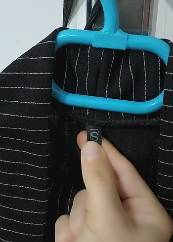 Siyah Keten Uzun Hamile Ceketi - Görsel 3