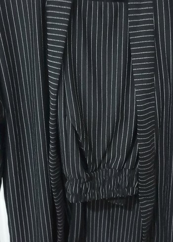 Siyah Keten Uzun Hamile Ceketi - Görsel 4