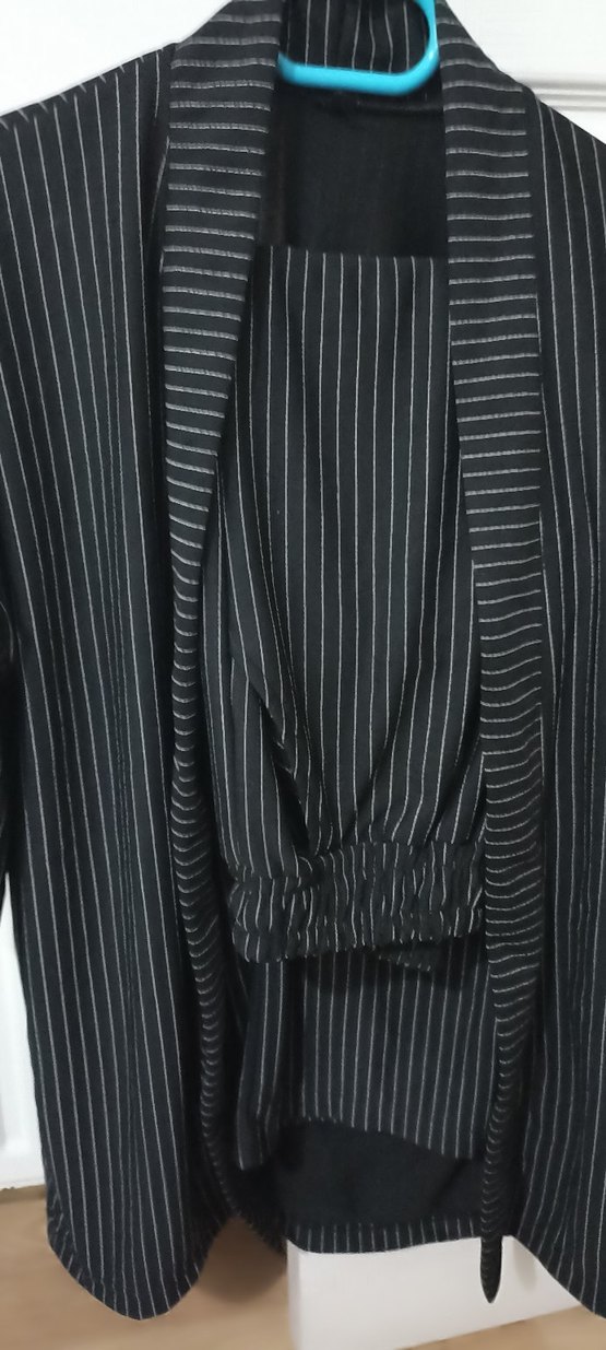 Siyah Keten Uzun Hamile Ceketi - Görsel 4