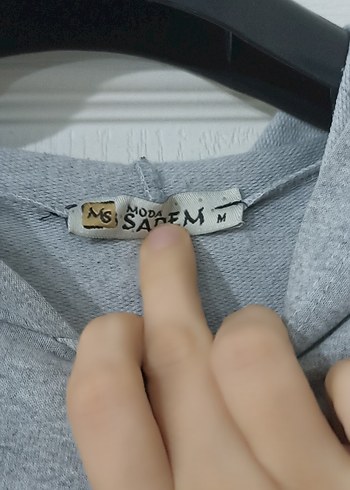 Gri Siyah Baskılı Kadın Kapüşonlu Sweatshirt - Görsel 3