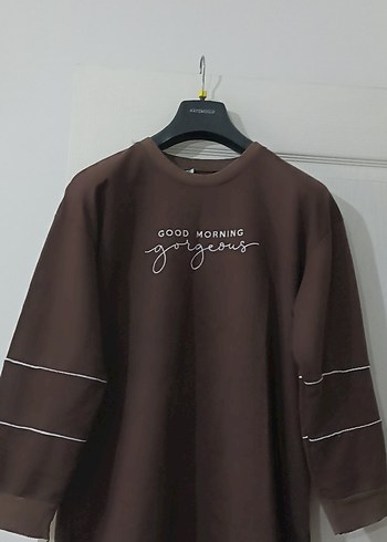 Kadın Uzun Kollu Kahverengi Sweatshirt - Görsel 2