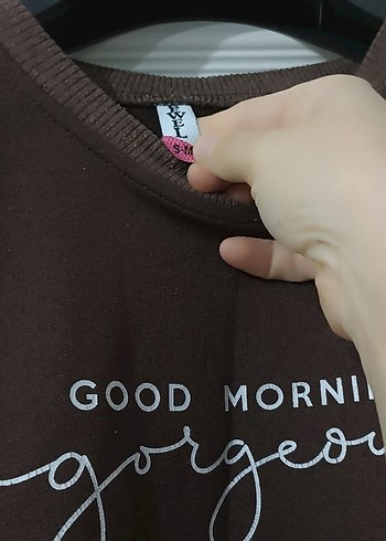 Kadın Uzun Kollu Kahverengi Sweatshirt - Görsel 3