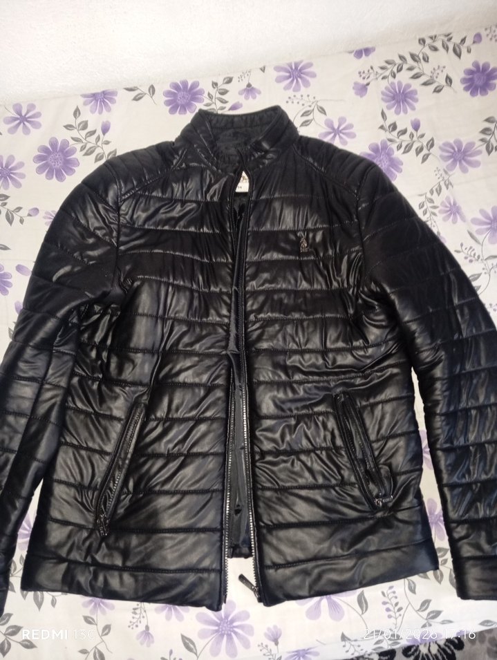 Siyah Deri Erkek Biker Ceket - Görsel 2