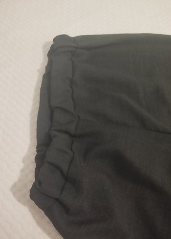 Siyah V Yakalı Uzun Keten Tunik - Görsel 11