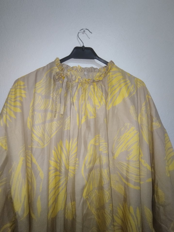 Drapeli Uzun Keten Elbise - Görsel 4