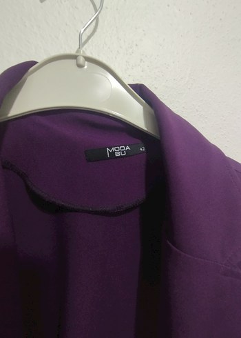 Diğer Uzun Mor Drape Detaylı Kolsuz Yelek