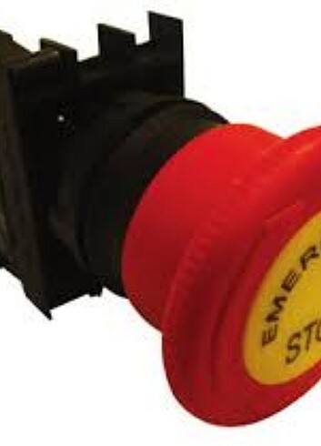 40mm Acil Stop Mantar NC +NO Kontaklı Kırmızı Plastik LAY5 ES54