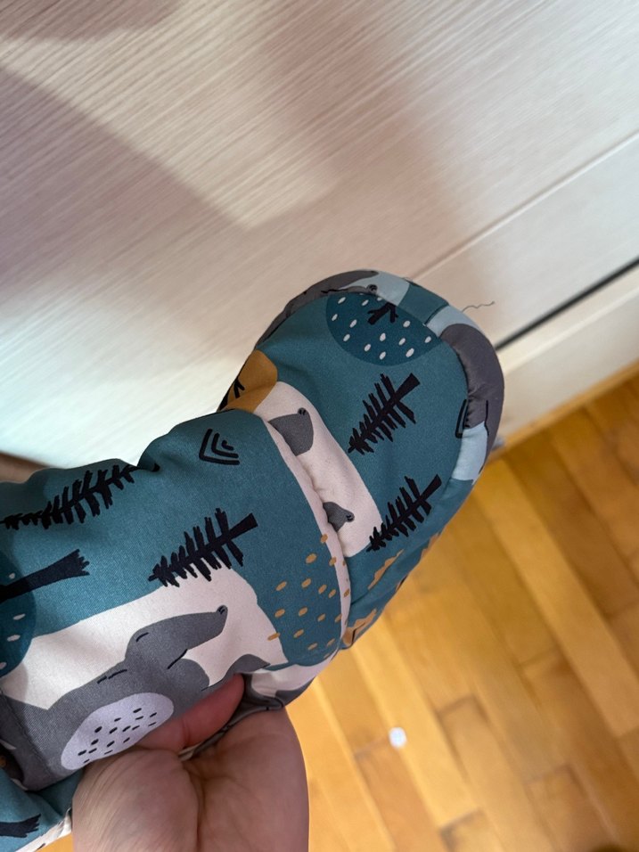 Kapüşonlu Erkek Bebek Gri Desenli Tulum - Görsel 4