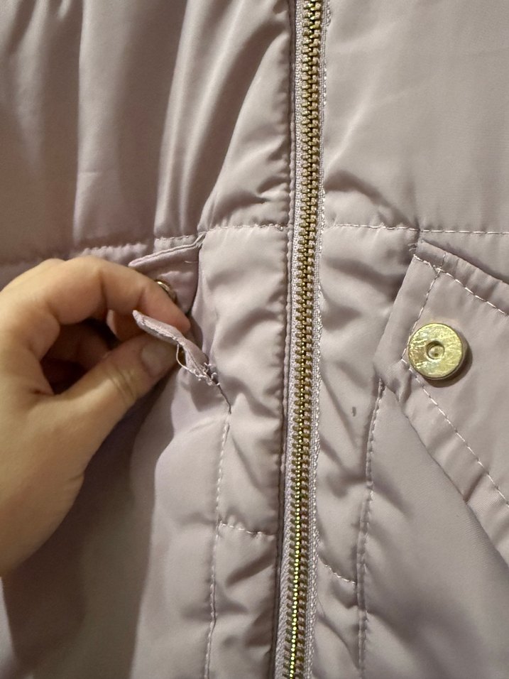 Kürklü Kapüşonlu Kız Kabanı - Lila - Görsel 4