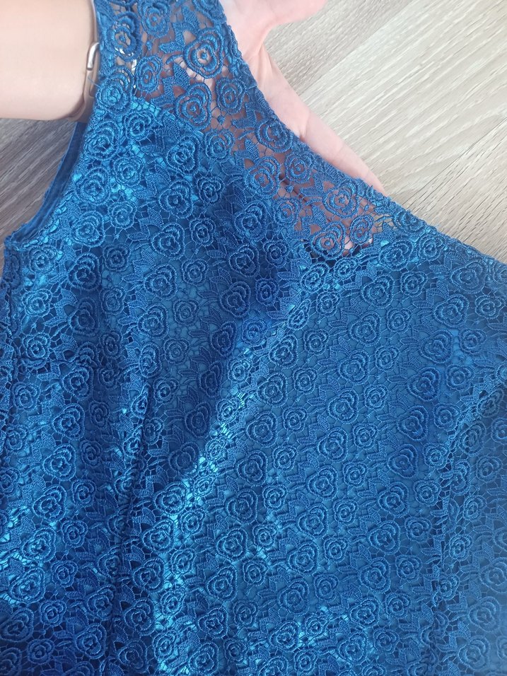 TEK OMUZ MİNİ ABİYE SAKS MAVİ - Görsel 2