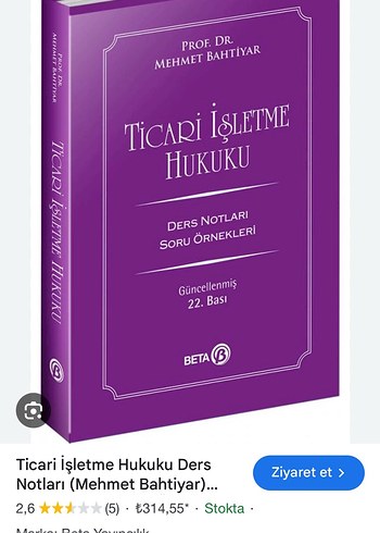 Ticari İşletme Hukuku Ders Notları - Mehmet Bahtiyar