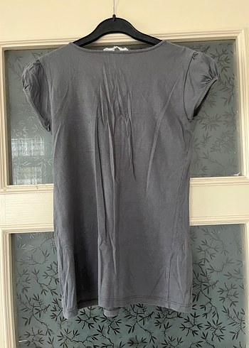 Kız Çocuk Gri Payetli Kısa Kollu Tişört - Görsel 2