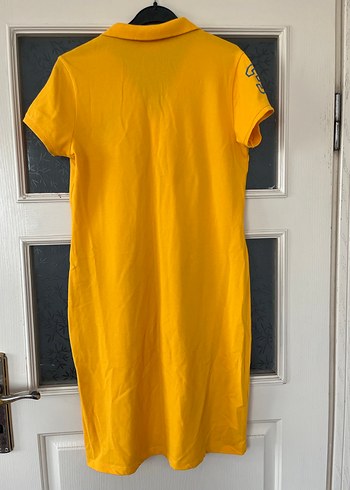 Sarı Polo Yaka Midi Kadın Elbise - Görsel 3