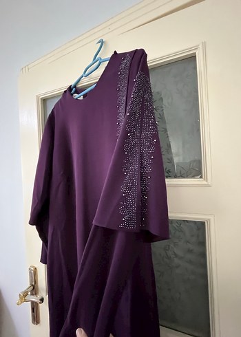 Mor Uzun Kollu Salaş Kadın Elbise - Görsel 2