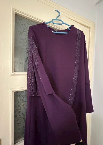 Mor Uzun Kollu Salaş Kadın Elbise - Görsel 3