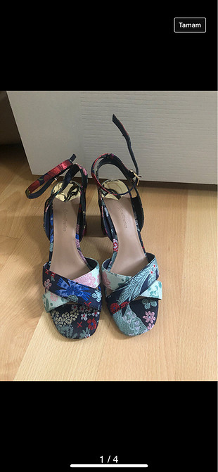 38 Beden çeşitli Renk Stradivarius az topuklu sandalet