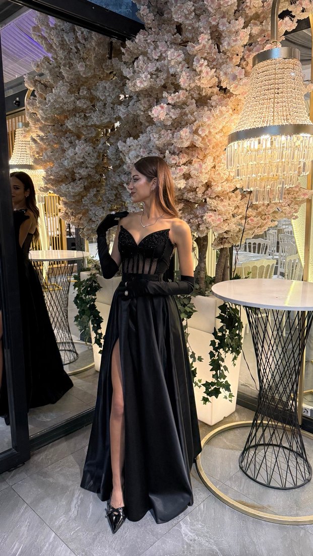 Siyah Straplez Büstiyer - Görsel 2