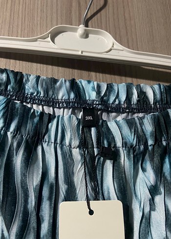 Trendyol & Milla Kadın Mavi Gri Beli Lastikli Pilili Pantolon