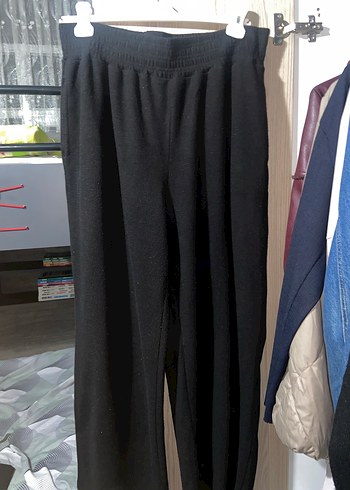 Siyah Rahat Kesim Kadın Kumaş Pantolon eşofman