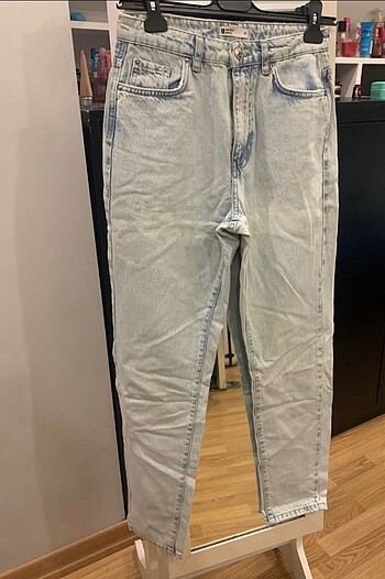Mom jean kot pantolon