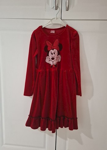 Kız Çocuk Kırmızı Fırfırlı Uzun Kollu Elbise - Görsel 3