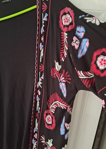 Nakışlı Püsküllü Uzun Bohem Kimono - Görsel 3